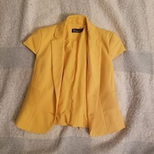 Short sleeve yellow blazer